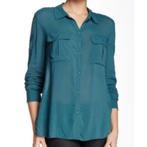 Paige Audrey Button Front Top in Peacock Green Size S